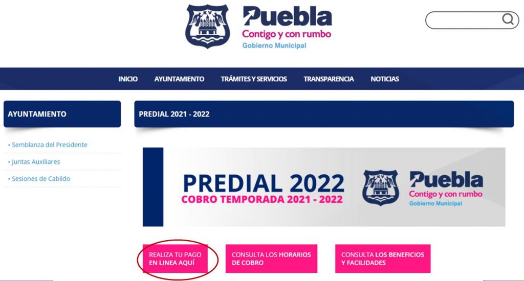 Pago predial en línea Puebla