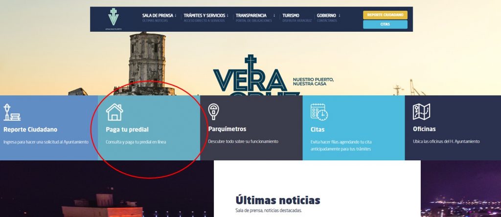 Pagar predial online Veracruz